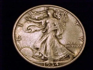 Moneda de medio dólar Walking Liberty 1934-P una muy fina calidad. - Imagen 1 de 2