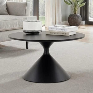 Couchtisch rund Design-Couchtisch Lounge Tisch stylischer Kaffeetisch Schwarz - Bild 1 von 6