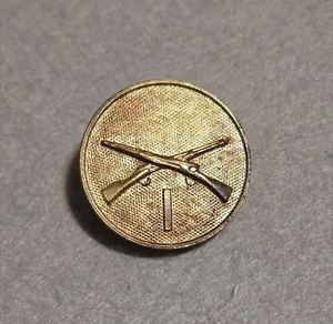 WW1 Tipo 1 Gilt Infantry Co. Disco de cuello I - Imagen 1 de 3