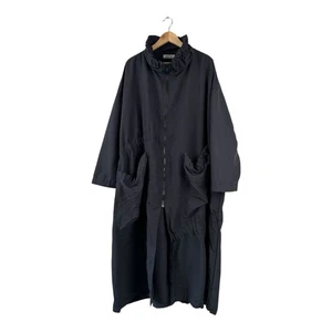 NAHTLOS Oversized Coat Jacket Zip Rundholz Style Black Women's - Picture 1 of 10