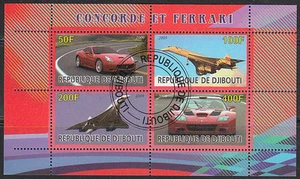 Souvenir sheet of Auto Speed car Aviaplane Concorde Ferrari CTO NH. - Picture 1 of 1