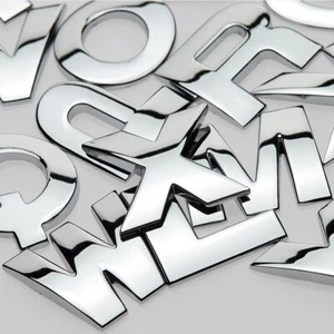 1x 3D Chrome Metal Letter Number Logo Emblem Badge Decal Sticker Car Accessories - Picture 1 of 48