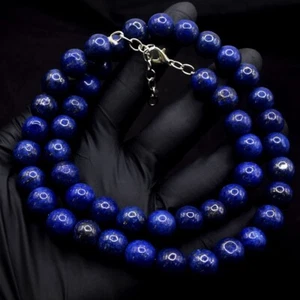 World Class Amazing Lapis Lazuli 520 Cts Round Shape Beaded Necklace VK 47 E663 - Picture 1 of 3
