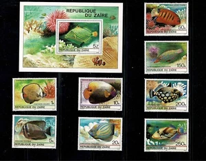TROPICAL FISHES.COMPLETE SET CONSIST FROM 8 STAMPS MNH+ 1ST DAY ISSUE SOUVENIR. - Picture 1 of 12