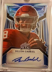 📈💎 DILLON GABRIEL XRC 2023 LEAF METAL PORTRAIT 5/6 BLUE AUTO GEM DUCKS HEISMAN - Picture 1 of 22