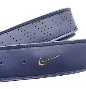 Cintura Nike in pelle blu design traforato 36 pollici fibbia argento Tampa Bay Rays - Foto 1 di 7