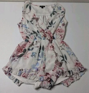 J For Justify Romper Women's S White Floral Flower Pattern Sleeveless - Picture 1 of 6