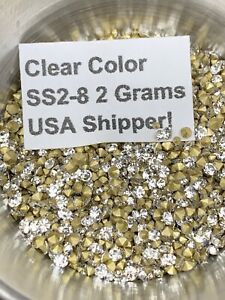 Loose Point Back Crystal Clear Rhinestones Lot SS2-8 2 Gm 300+ Pc Jewelry Repair