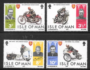 ISLE OF MAN 1974 Sc #40 to 43, Sg #46 to 49. Tourist Trophy Motor Cycle Race MNH - Picture 1 of 2