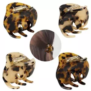 4 Pack 2.1 Inch Hair Claw Clips Tortoise Shell Cellulose Acetate Resin Hair B... - Picture 1 of 6