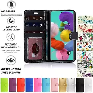 A8 Plus Case Cover Flip Folio Leather Wallet Credit Card Stand Samsung Galaxy - Picture 1 of 11