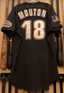 James Mouton - Autographed - 1994 Houston Astros Game Used BP Jersey - 2 Patches - Picture 1 of 9