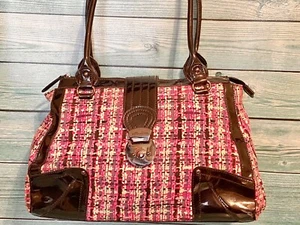 ATTENZIONE Borsa a tracolla rosa verde marrone nero modello multicolore borsetta borsetta - Foto 1 di 12