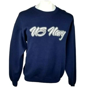 Vintage US Navy Soffe Crewneck 50/50 Poly Cotton Sweater Sz L Made In USA GREAT - Picture 1 of 4