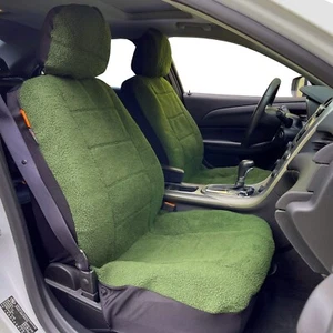 Faux Sheepskin Seat Cover For Honda Car Truck SUV Green Front Set - Foto 1 di 2