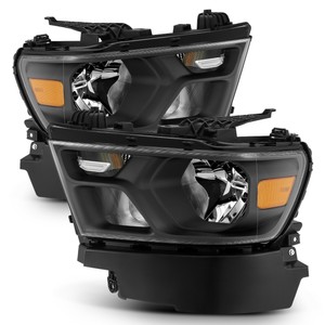 For 19-20 Ram 1500 Black Crystal Headlights Replacement 2019 2020