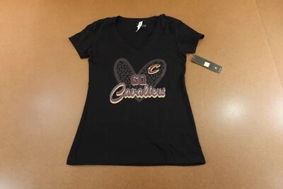 Camiseta Cleveland Cavaliers GIII Para Ella Mujer Pequeña Negra Manga Corta Cuello en V Nueva con Etiquetas Foto 1 de 4