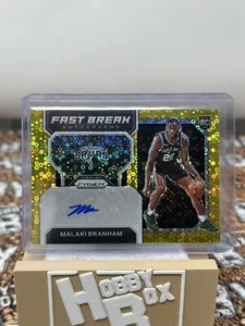 2022 Prizm Malaki Branham RC Rookie Auto Gold Fast Break Autographs 8/10 Card - Picture 1 of 2