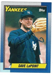 Autographed 1990 Topps DAVE LAPOINT Yankees card #186 w/COA - Picture 1 of 1