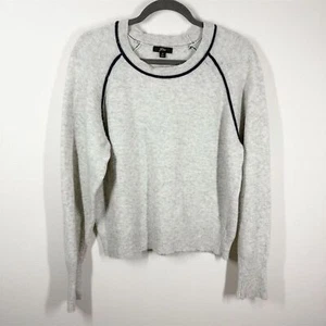 J. Crew Damen Tipped Raglanärmel Pullover aus superweichem Garn Gr. M grau kuschelig - Bild 1 von 12