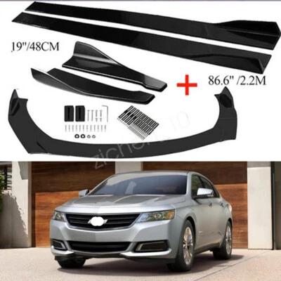 For Chevrolet Impala 2007-2020 Front Bumper Lip Spoiler Kit 86.6" Car Side Skirt Foto 1 de 4