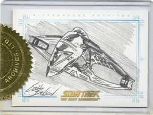 Star Trek Quotable TNG SketchaFEX Sketch Case Topper Cris Bolson Romulan Warbird - Picture 1 of 2