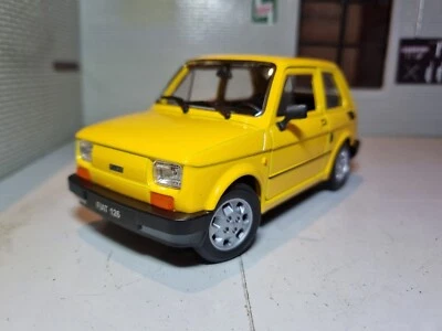 Fiat 126 Yellow 1972 G Scale Welly NEX 1:24 1:21 Diecast Detail Model Car 24066 - Image 1 of 4