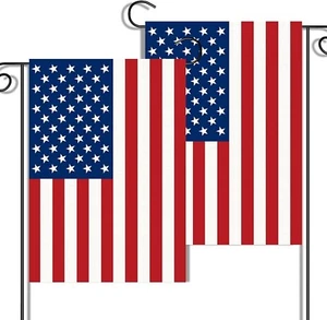 2er Pack Amerikanische Flagge Gartenfahnen, 12” x 18” Doppelseitig Patriotisch Normal - Bild 1 von 7