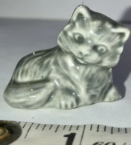 Estatuilla Wade Whimsies Gris Gatito Gatito Gatito Rojo Té Rosa Inglaterra - Imagen 1 de 7