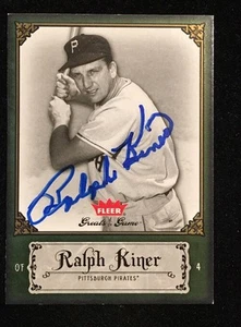 RALPH KINER 2006 FLEER AUTOGRAPHED SIGNED AUTO BASEBALL CARD 72 PIRATES - Picture 1 of 1