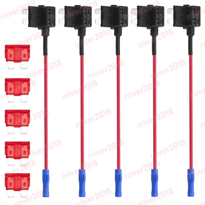 5-25 Sets Add-a-circuit Fuse Holder TAP Adapter 10A Standard ATO ATC Blade Fuse - Image 1 of 4