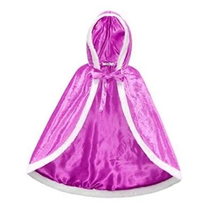 Princess Cloak with Hood Girls Cape Kid Toddler Costume Dress 5-7 Years Purple - Picture 1 of 7