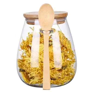 1000ml Glass Jars with Wooden Lids and Spoons Containers Kitchenware - Picture 1 of 6