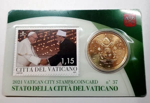 Moneta del Vaticano (25-06-2021) STAMP & COINCARD 2021 1,15 PONT. (VERDE) - Imagen 1 de 2