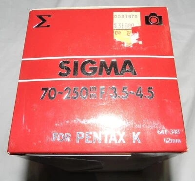 Nuevo en caja - Sigma 70-250 mm f:3,5-4,5 lewns para Pentax K Foto 1 de 4