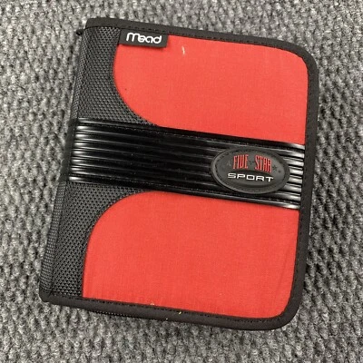 Mini carpeta organizadora de calendario planificador con cremallera de nailon cinco estrellas mead años 90 vintage Foto 1 de 4