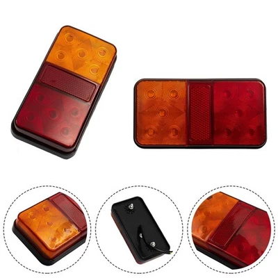 1 Pair LED Waterproof Tail Light RV Camper Trailer Truck Rear Turn Signal 12V UK - Image 1 of 4