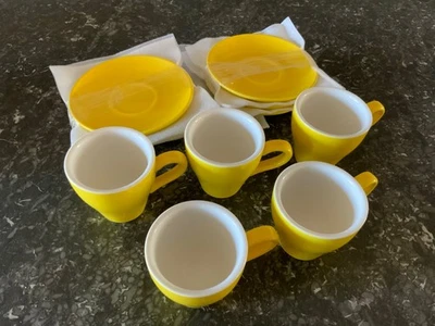 Juego de 5 tazas pequeñas de cerámica para espresso AMARILLO 2 oz NUEVAS listas para enviar Foto 1 de 4