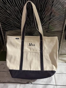 Lands End XLarge Open Top Short Handle Boat Canvas Tote Bag NEU - Bild 1 von 13