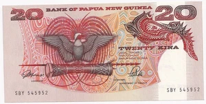 1989 Papua New Guinea 20 Kina P10a-UNC - Picture 1 of 2