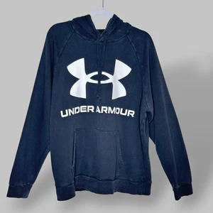 Under Armour Mens XL ColdGear Hoodie Pullover Sweatshirt Black Logo Activewear - Picture 1 of 8