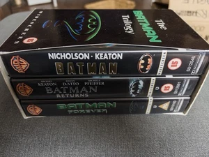 BATMAN TRILOGY Widescreen UK 3-TAPE SET VHS VIDEO 1997 Michael Keaton Val Kilmer - Picture 1 of 1