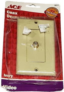 ACE 36312 Coax w/ Telephone Jack Decor Wall Plate, Ivory, - Picture 1 of 1