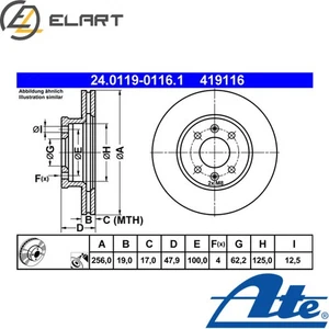 2x BRAKE DISC 24.0119-0116.1 FOR HYUNDAI GETZ G4ED 1.6L D4FA 1.5L G4EE 1.4L 4cyl - Picture 1 of 9