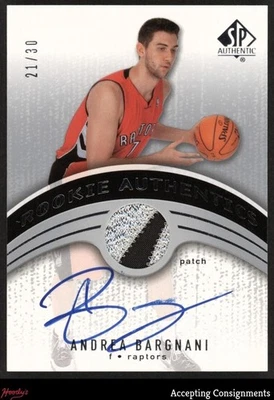 2006-07 SP Authentic Andrea Bargnani RC ROOKIE PATCH AUTO RPA 21/30 RAPTORS - Image 1 of 2
