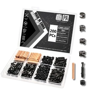 Nockenschlösser für Möbel 3-in-1 Exzenterräder 200 Stück, schwarz Möbelnocken... - Bild 1 von 7