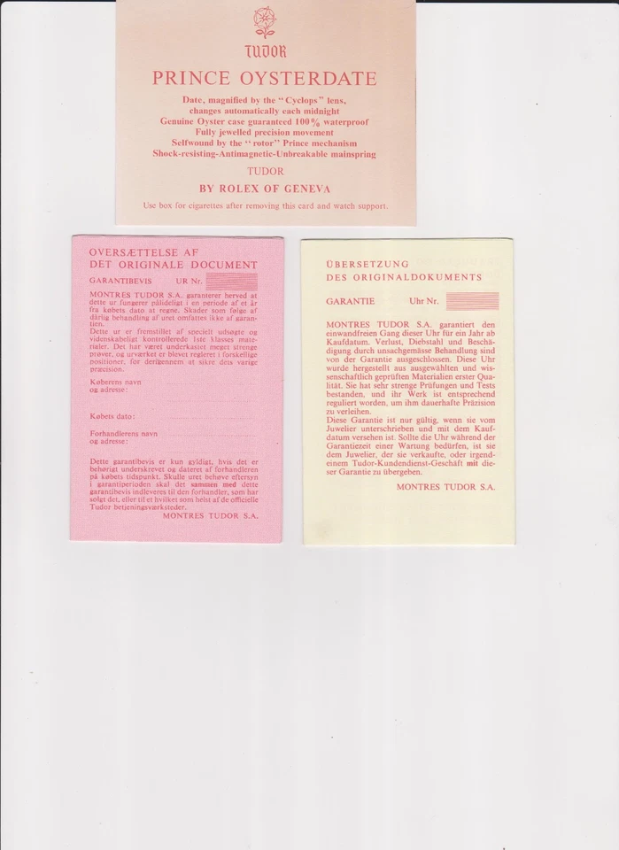 Tudor Prince Oysterdate CigarettesCard red english with 2x translations - Image 1 of 4