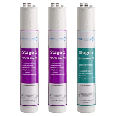 New Sealed Pure Blue 3Stage 1:1 Reverse Osmosis Replacement Filters 3PK FreeShip - Image 1 of 4