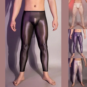 Leggings ultra sottili alla moda vedi attraverso pantaloni lunghi per uomo intimo trasparente - Foto 1 di 18
