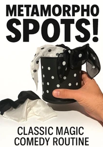 METAMORPHO SPOTS Comedia Truco de Magia 4 Sedas Negro Blanco Puntos Cambio Lata de Metal - Imagen 1 de 15